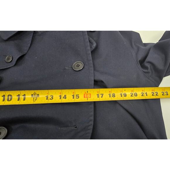 Vintage Mens 52R Burberrys London Prorsum Navy Blue Classic Belted Trench Coat - Picture 6 of 11
